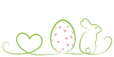 Easter Egg and Rabbit. vector