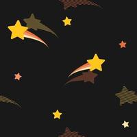 cute shooting star and polka dot seamless background for fabric pattern vector