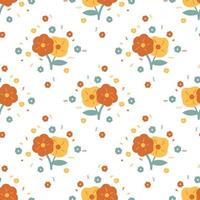 cute red and yellow flower seamless for fabric pattern or digital paper vector