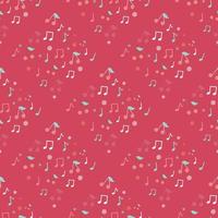 sweet cherry and music note seamless background in square fabric pattern