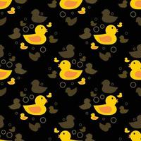 cute yellow duck with polka dot fabric seamless cute pattern vector