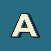 Vintage Retro Style Alphabet Letter A Logo Vector with Uppercase Font Template Element