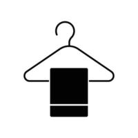 Clean towel icon. glyph style. silhouette. simple design editable. Design template vector