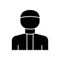 Muslim men icon. glyph style. silhouette. Suitable for islamic religion symbol. simple design editable. Design template vector