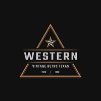 insignia de etiqueta retro vintage clásica para inspiración en el diseño del logotipo de western country texas vector