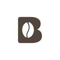 Coffee Shop Logo. Letter B with Negative Space Coffee Icon Inside. Vector Design Template