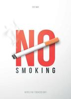 Concept placard with 3D realistic cigarette vector