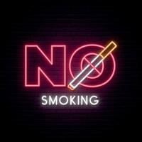 Stop smoking neon sign. vector