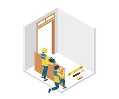 Illustration of a carpenter at work