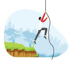 Illustration about jumping higher to reach the goal vector