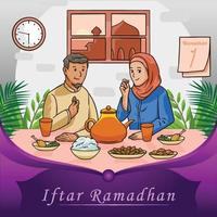 concepto de iftar ramadán vector