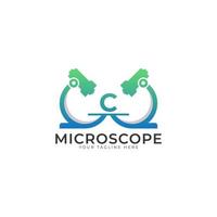 Laboratory Logo. Initial Letter C Microscope Logo Design Template Element. vector