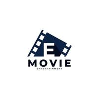 Film Logo. Initial Letter E Movie Logo Design Template Element. Eps10 Vector