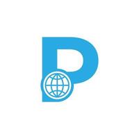 Initial Letter P Globe Logo Design Template Element. Vector Eps10
