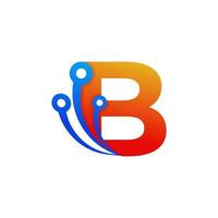 Initial Letter B Technology Logo Design Template Element vector