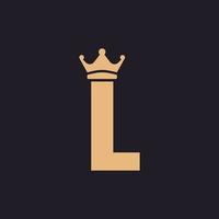 Luxury Vintage Initial Letter L Throne with Crown Classic Premium Label Logo Design Inspiration vector