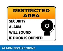 aviso salida de emergencia solo sonará la alarma cuando se abra la puerta firmar en vector, fácil de usar y plantillas de diseño de impresión vector