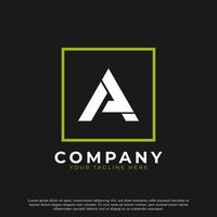 Simple Letter A Inside Square Modern Logo. Usable for Business and Branding Logos. vector