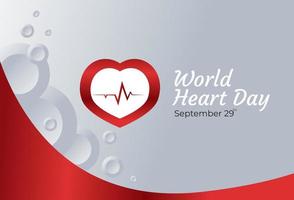 Flat Design Illustration Of World Heart Day Templates, Design Suitable For Posters, Backgrounds, Greeting Cards, World Heart Day Themed vector