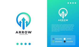 Logistics and Delivery Logo, Arrow and Map Point Logo Design Template Element vector