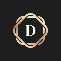 Initial Letter D Logo Icon with Pattern Vector Element