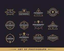 Set of Classic Vintage Retro Label Badge for Photography Logo with Camera Symbol Design Inspiration vector