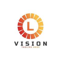 elemento de plantilla de diseño de logotipo de letra inicial l de visión vector