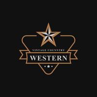 Vintage Retro Badge for Western Country Emblem Texas Logo Design Template Element vector