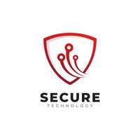 Shield Technology Icon. Secure Tech Logo Design Template Element vector