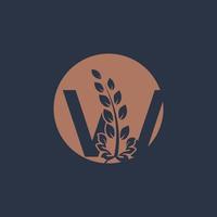 Initial Letter W Linked Monogram Golden Laurel Wreath with Circle Logo. Graceful Design for Restaurant, Cafe, Brand name, Badge, Label, luxury identity vector