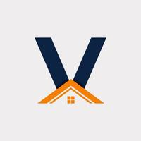 Real Estate. Initial Letter V House Logo Design Template Element. Vector Eps10