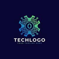 Technology Number 0 Logo Design Template Element. vector