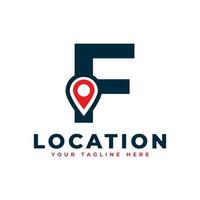 Elegant Letter F Geotag or Location Symbol Logo. Red Shape Point Location Icon. Usable for Business and Technology Logos. Flat Vector Logo Design Ideas Template Element.