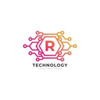 Technology Initial Letter R Logo Design Template Element. vector