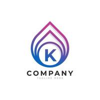 Initial Letter K with Oil and Gas Logo Design Inspiration vector