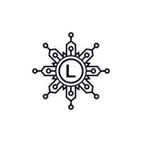 Technology Initial Letter L Circle Logo Design Template Element. vector