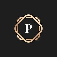 Initial Letter P Logo Icon with Pattern Vector Element