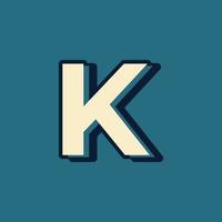 Vintage Retro Style Alphabet Letter K Logo Vector with Uppercase Font Template Element