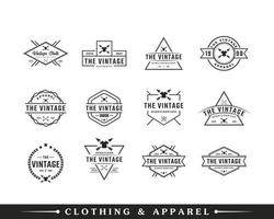 Set of Classic Vintage Retro Label Badge for Clothing Apparel Logo Emblem Design Template Element vector