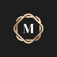 icono de logotipo de letra m inicial con elemento de vector de patrón