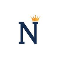 Initial Letter N with Crown Logo Branding Identity Logo Design Template vector