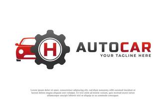 Letter H with Car Maintenance Vector. Concept Automotive Logo Design of Sports Vehicle. vector