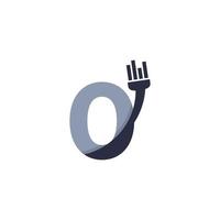 Number 0 Brush and Paint with Minimalist Design Style vector