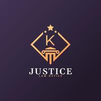 Law Firm Letter K Logo Design Template Element vector
