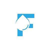 Initial Letter F Hydro Logo with Negative Space Water drop Icon Design Template Element vector