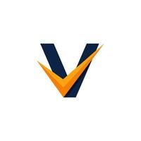 Approved Logo. Initial Letter V Check Logo Design Template. Eps10 Vector