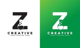 letra z con logotipo de laboratorio abstracto. utilizable para logotipos de negocios, ciencia, salud, medicina, laboratorio, química y naturaleza. vector