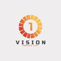 vision Number 1 Logo Design Template Element vector