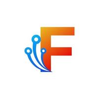 Initial Letter F Technology Logo Design Template Element vector