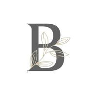 Initial Letter B Floral and Botanical Logo. Nature Leaf Feminine for Beauty Salon, Massage, Cosmetics or Spa Icon Symbol vector